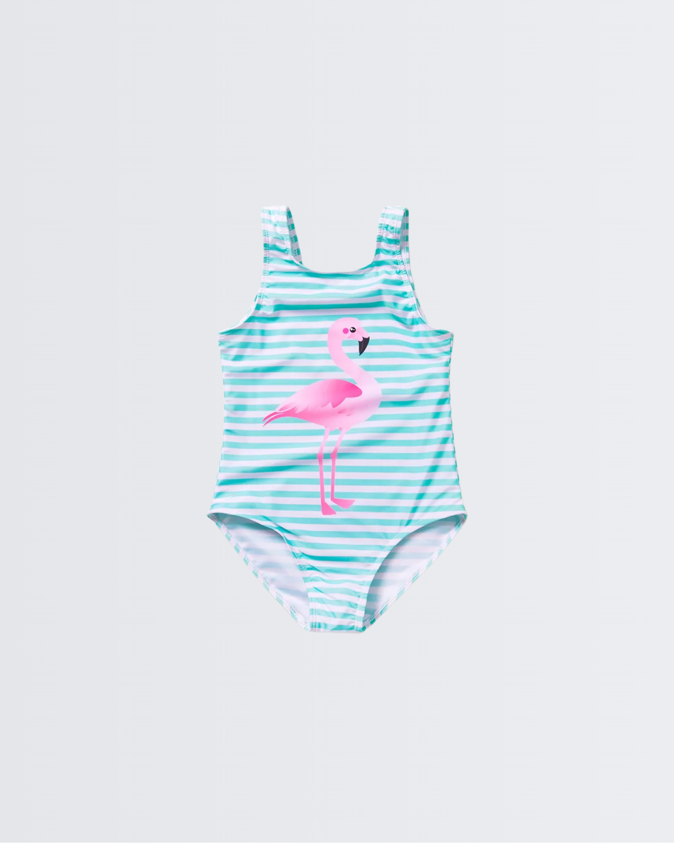 Stripes & Flamingo One Piece Swimsuit
