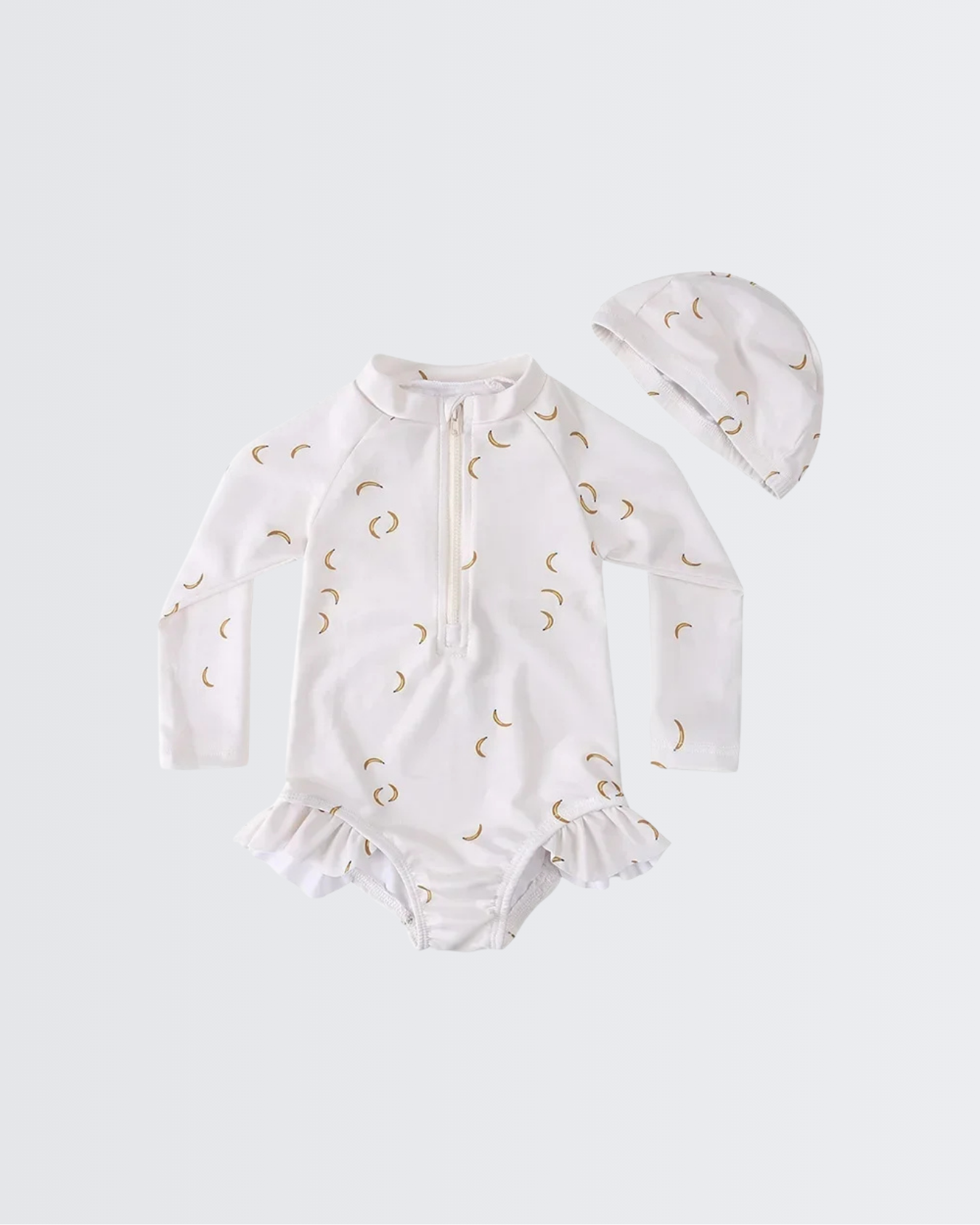Golden Moon Long Sleeve Ruffle Swimsuit