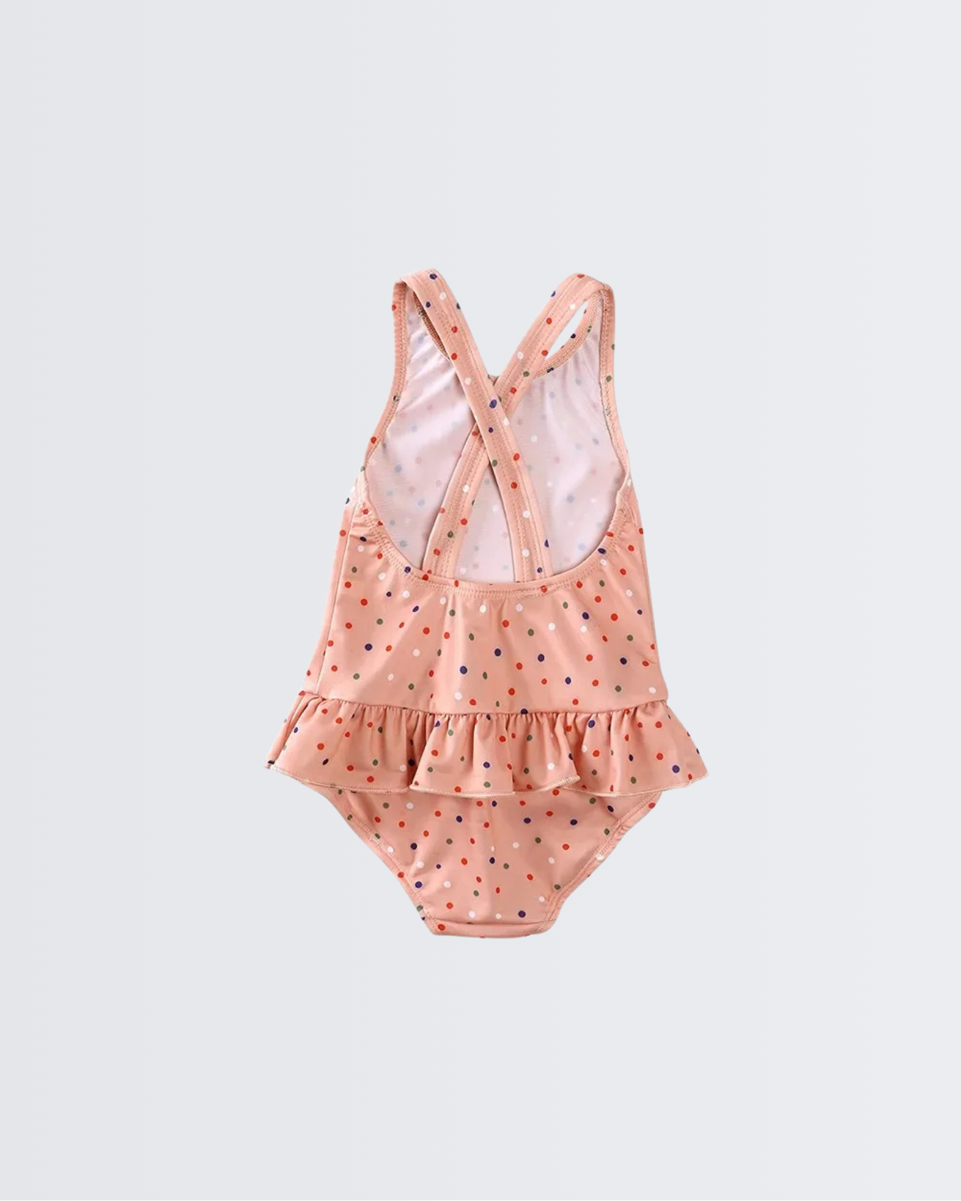 Confetti Cream Short Sleeve Ruffle Swimsuit