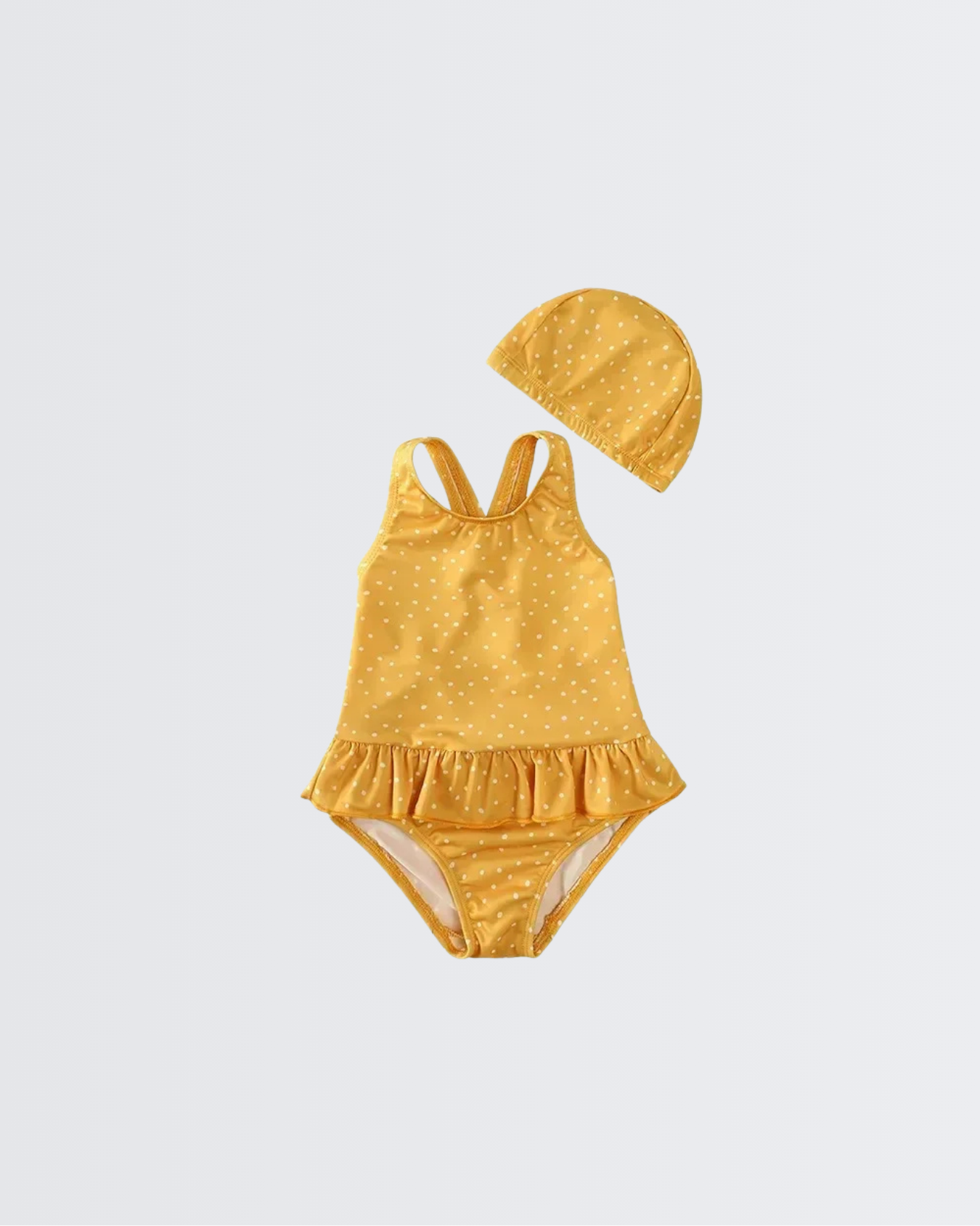 Honey Dot Short Sleeve Ruffle Swimsuit